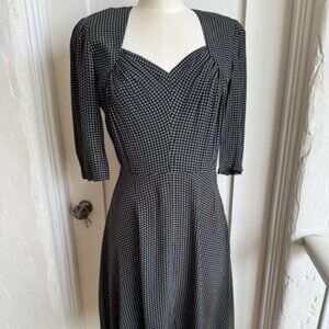 Vintage 90s does 40s Retro ZELDA Polka Dot Dress